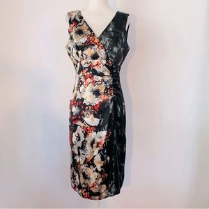 DONNA RICCO Silk Floral Print Sleeveless Dress Size 6